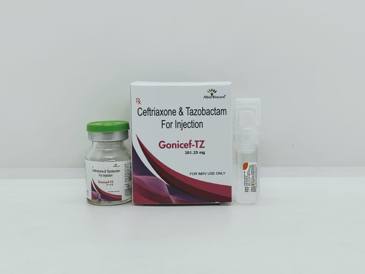 GONICEF-TZ 281.25 | Ceftriaxone 250 mg + Tazobactum 31.25 mg + WFI